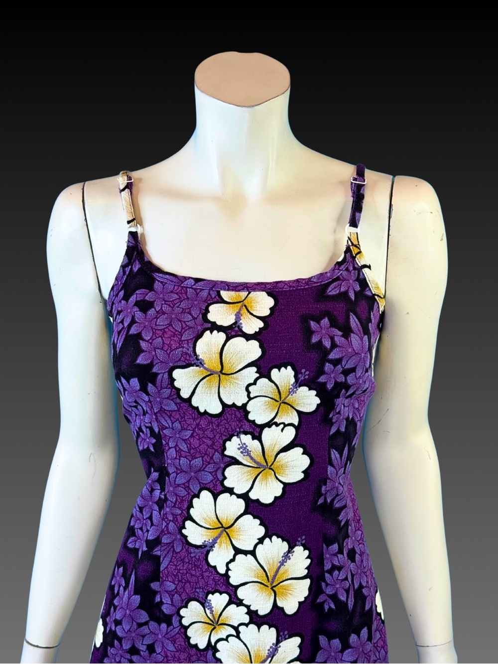 90s Hilo Hattie Hawaiian Purple Slip Dress | XS S